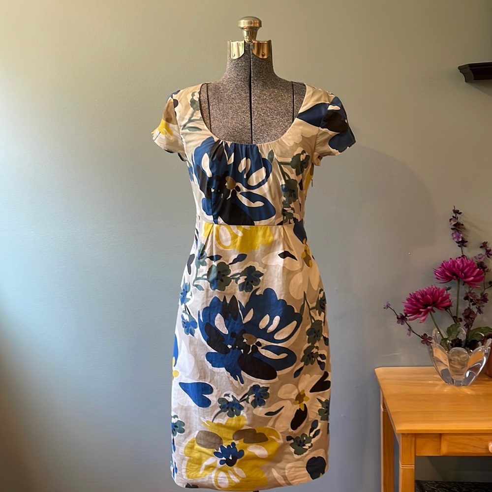 Boden Floral Scoop Neck Dress
